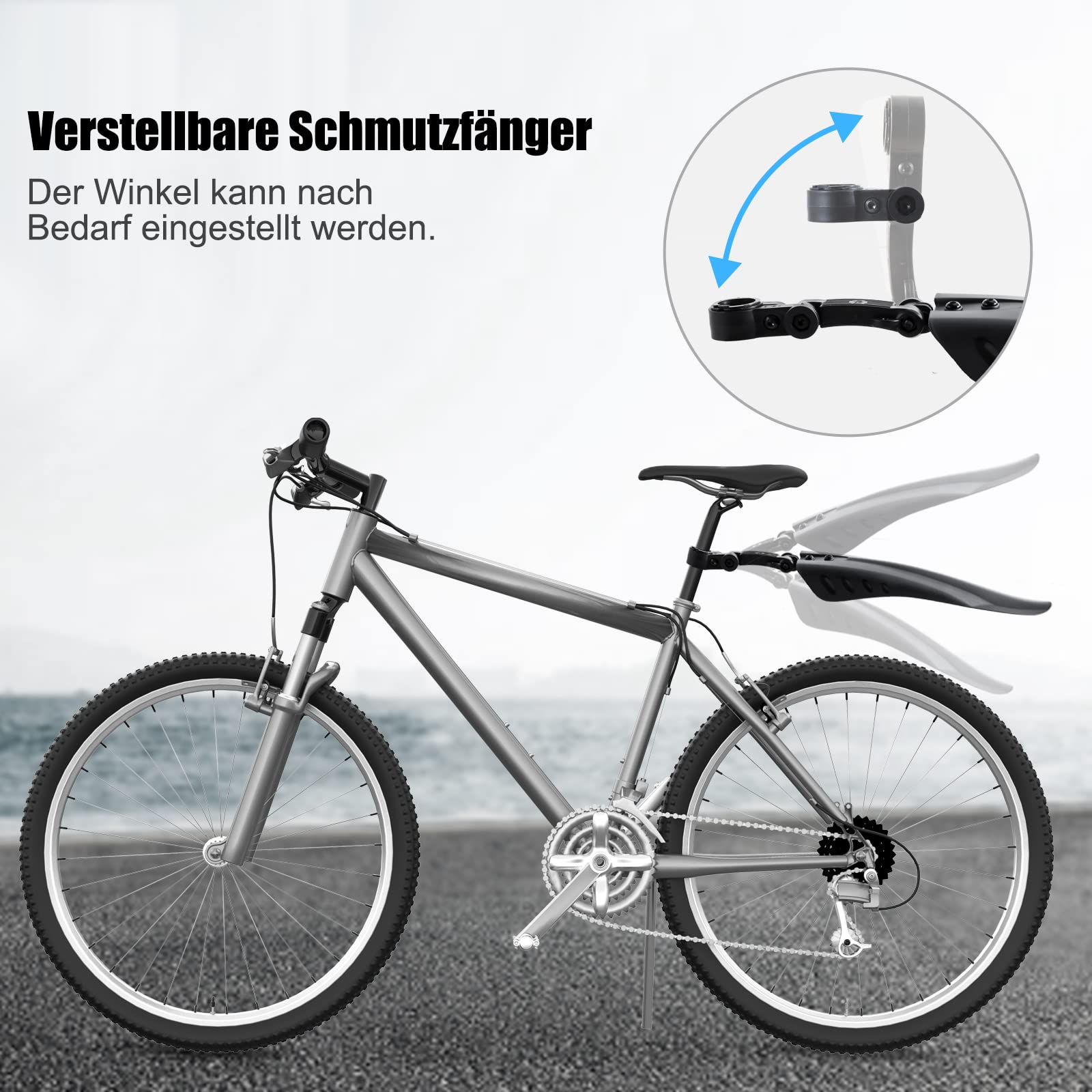 OUXI Garde-Boue Vélo Universel Avant/Arrière – 24 à 29 Pouces, Réglable, Quick-Release, VTT Route 25-34 Mm Tube Selle