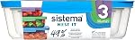Sistema Nest It Food Storage Containers with Lids, 3 Pack