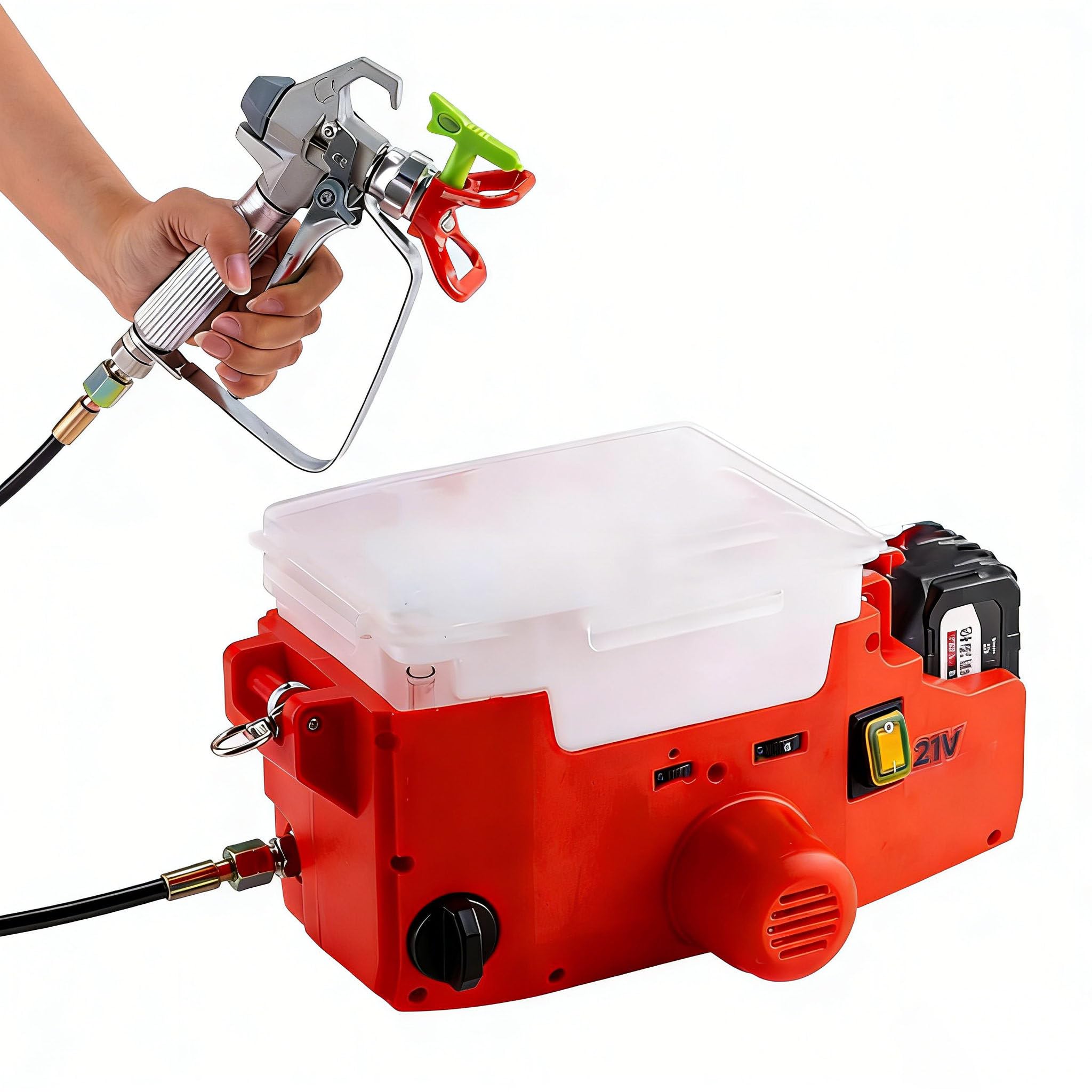YXYLJOZ 1.7L Electric Paint Sprayer - Portable Cordless Backpack Spray Gun, 500W High Power for Furniture Spraying, DIY Projects, and Marking - Rechargeable & Easy to Use