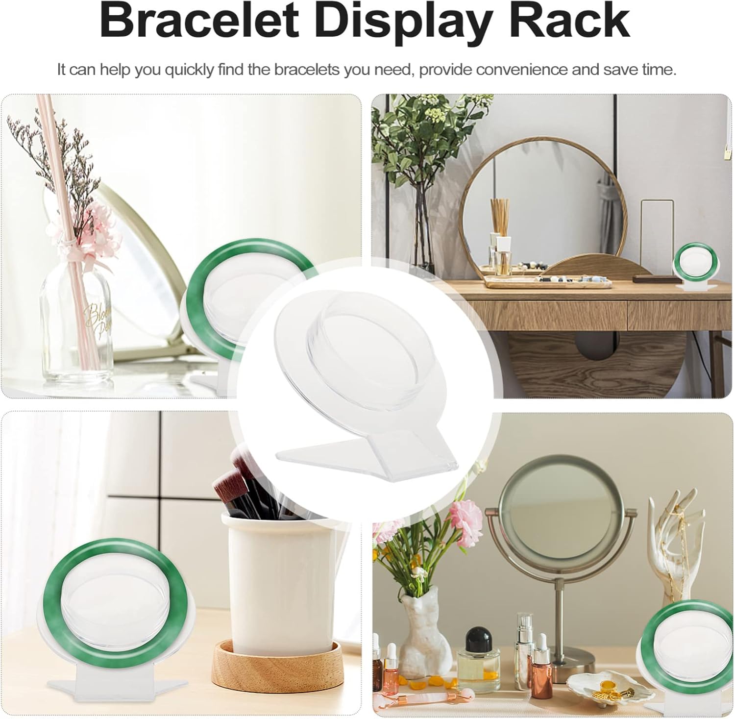 Jewelry Holder Stand Bracelet Display Stand Jewelry Organizer: Transparent Acrylic Bracelet Holder Rack Watch Bracelet Showcase for Home Store Necklace Display Stand