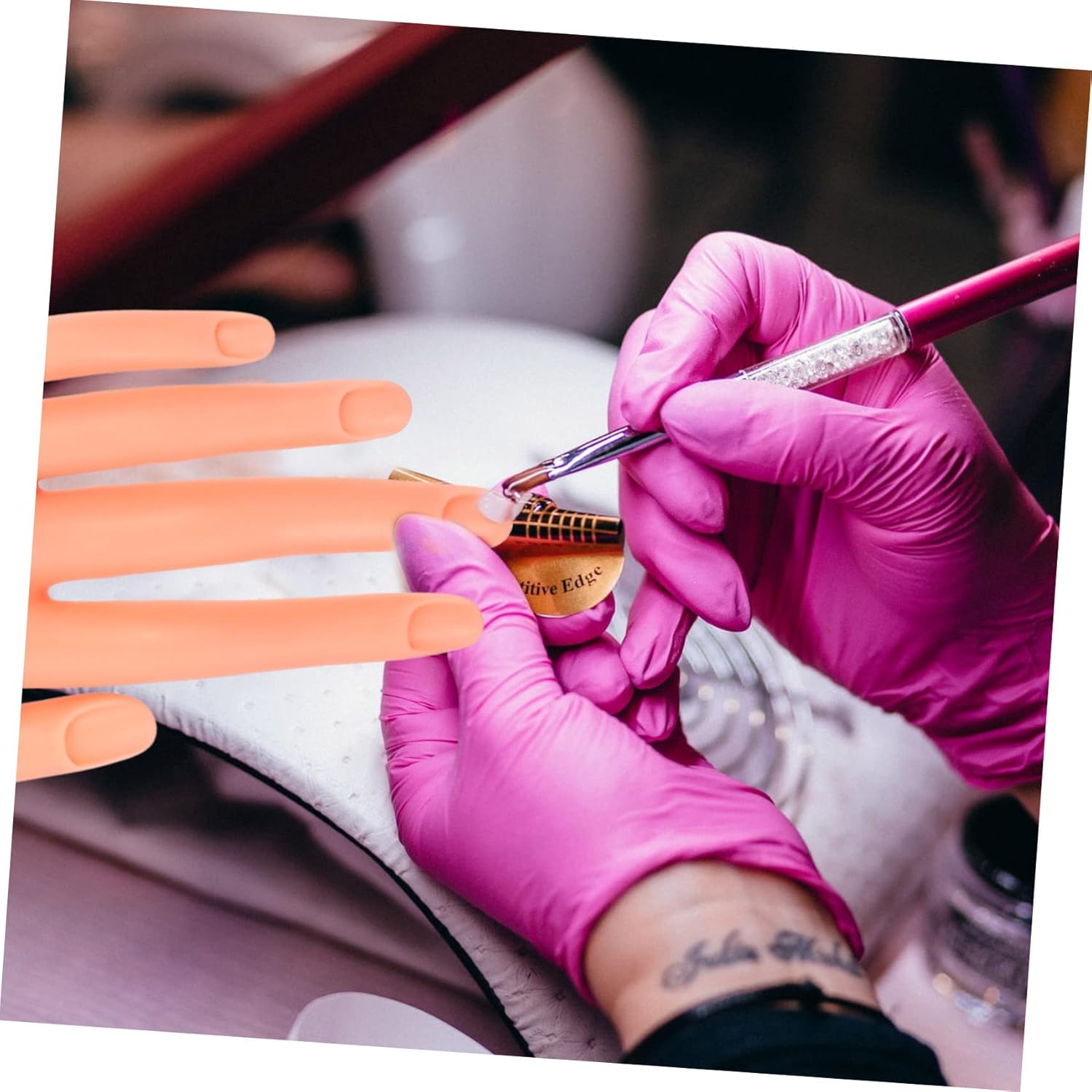 Manicure Practice Hand Hand Nail Model False Training Portable Right Flexible Nails Realistic Fingers Nail Practice Hands Practice Nail Hand Nail Tech Hand Rack Uv Plastic