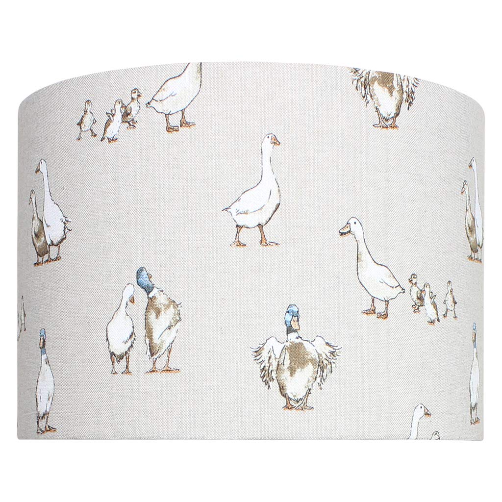 Harrison Cropper Multi-Colored Duck & Ducklings Linen Print Drum Lampshade (20 Cm Diameter X 18 Cm High Ceiling Pendant)