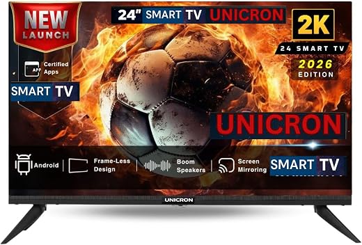 24”INCH HD Ready Android Smart LED TV | WiFi Enabled | Built-in Apps Compatible (YouTube, Netflix, Prime Video) | Screen M...