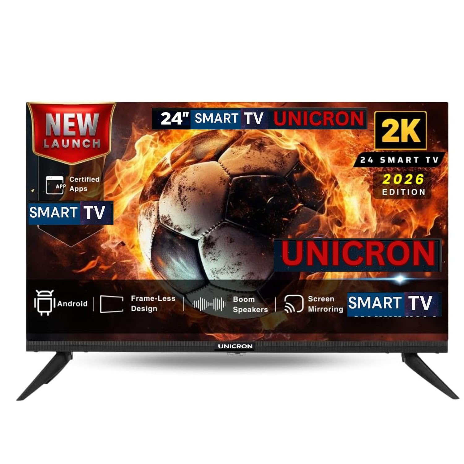 24”INCH HD Ready Android Smart LED TV | WiFi Enabled | Built-in Apps Compatible (YouTube, Netflix, Prime Video) | Screen M...