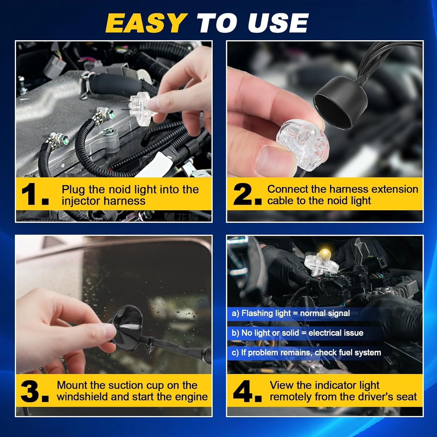 DASBET Noid Light Test Kit 11 Pieces | Fuel Injector Noid Light Tester Kit with 8 Noids, Noid Lites IAC Tester for Most Cars