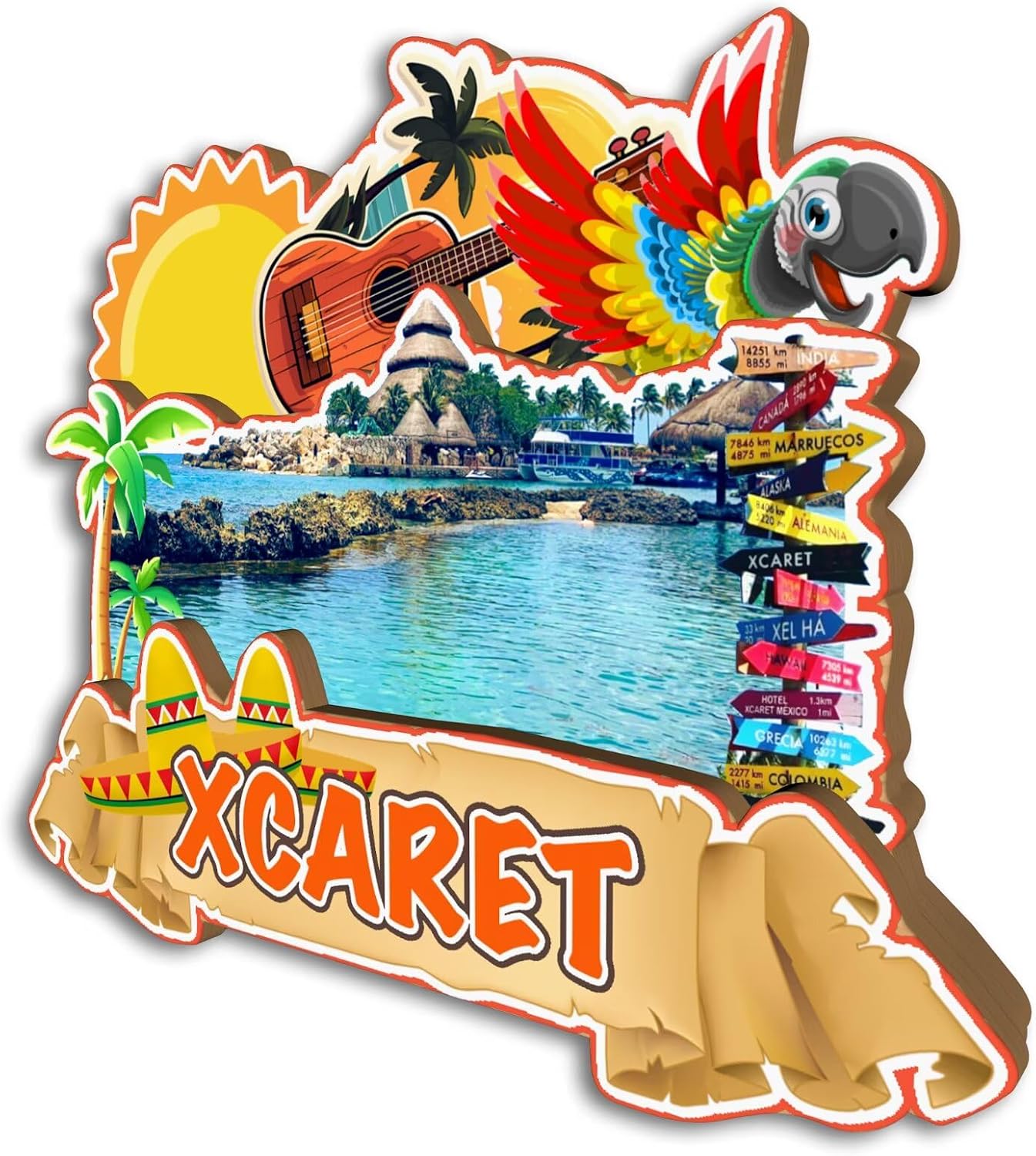 Refrigerator Magnet Xcaret Mexico Fridge Magnet City Travel Souvenirs Tourist Gifts 3D Classic Landmarks Handmade Crafts Home Decoration -3766 image 2
