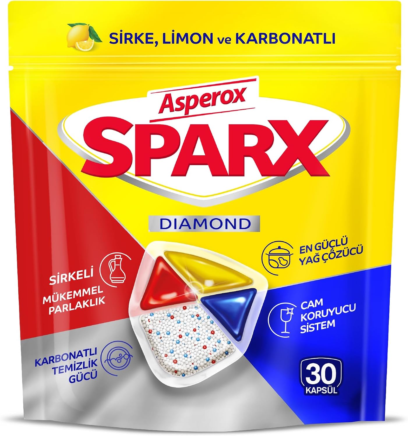 Asperox Sparx Diamond Bulaşık Makinesi Kapsülü 30 Adet