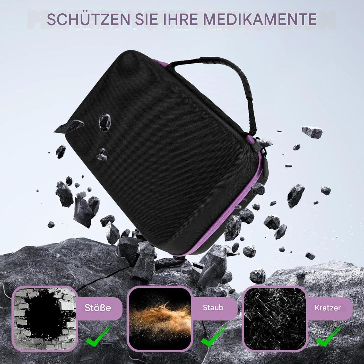 Organisateur de Pilules Distributeur de Médicaments et Compléments, Boîte | Pilulier Journalier 31 Jours pour Voyages, Sac à Main, Femmes, Hommes, Étudiants,