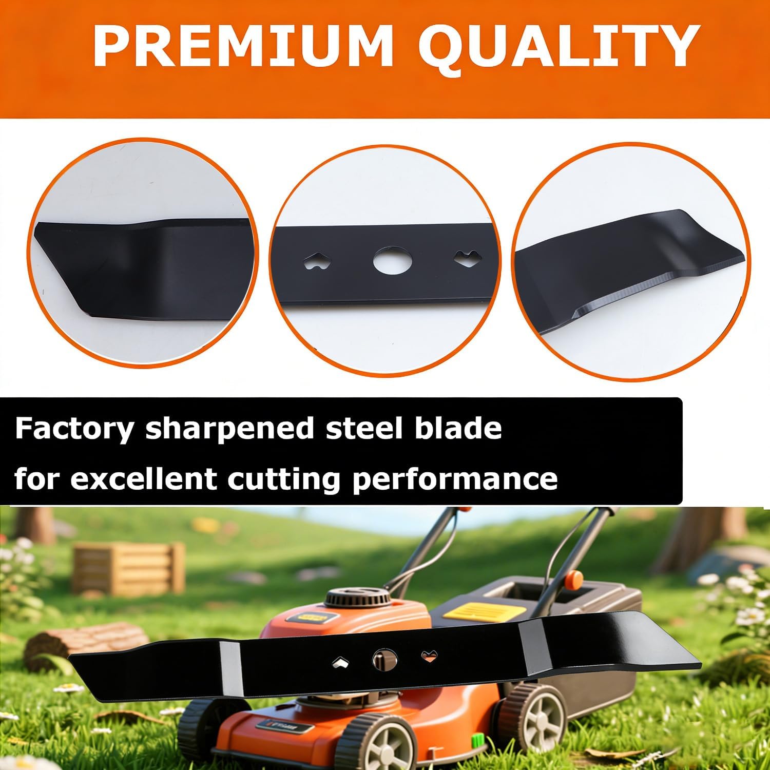 21" Lawn Mower Blade Replacement for Greenworks 21 inch Mowers MO40L4413,MO40L03,MO48L4422,C3208101,2 Pack 21 inch Mower Blade(Black)