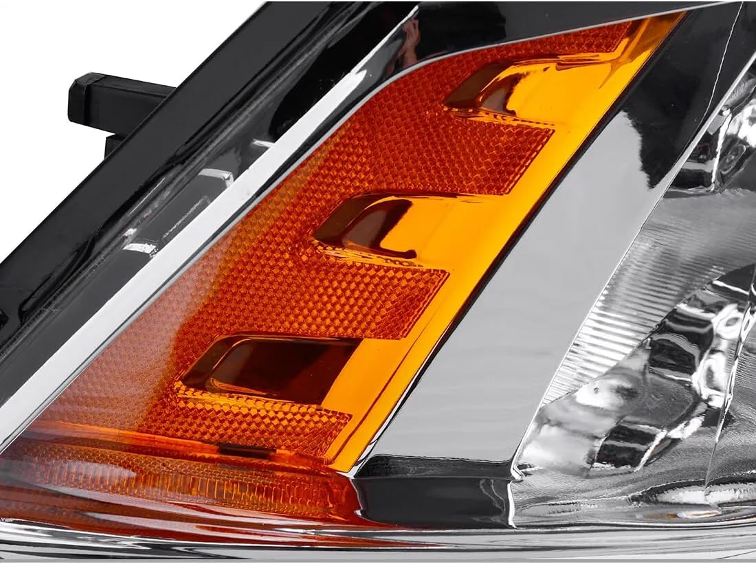 2PCS Headlights Assembly Set For 2009-2018 Dodge Ram 1500 2500 3500/2019-2022 Ram 1500 Classic Replacement Headlamp Chrome Housing Clear Lens Amber Reflector Clear Lens(LH&RH)