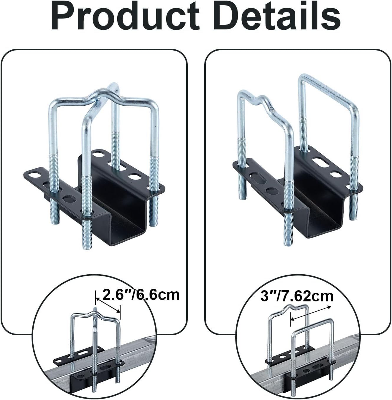 Soundforge Grade Boat Trailer Guide Adjustable Design Heavy Duty Galvanized Steel Adjustable Post with PVC Sleeves for Ski Boat,Fishing Boat (40"/48"/60'' Height) (Big Size Style 1, Black)