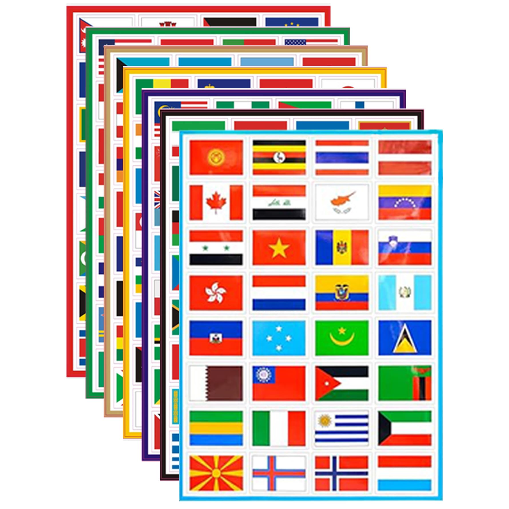 Peosaard World Flag Stickers, Country Stickers, 196PCS Waterproof World Flag Stickers, Self-Adhesive Flag Stickers, 1.8x1.2 Mini Country Flag Stickers for Sports Events, Travel, Flag Stickers