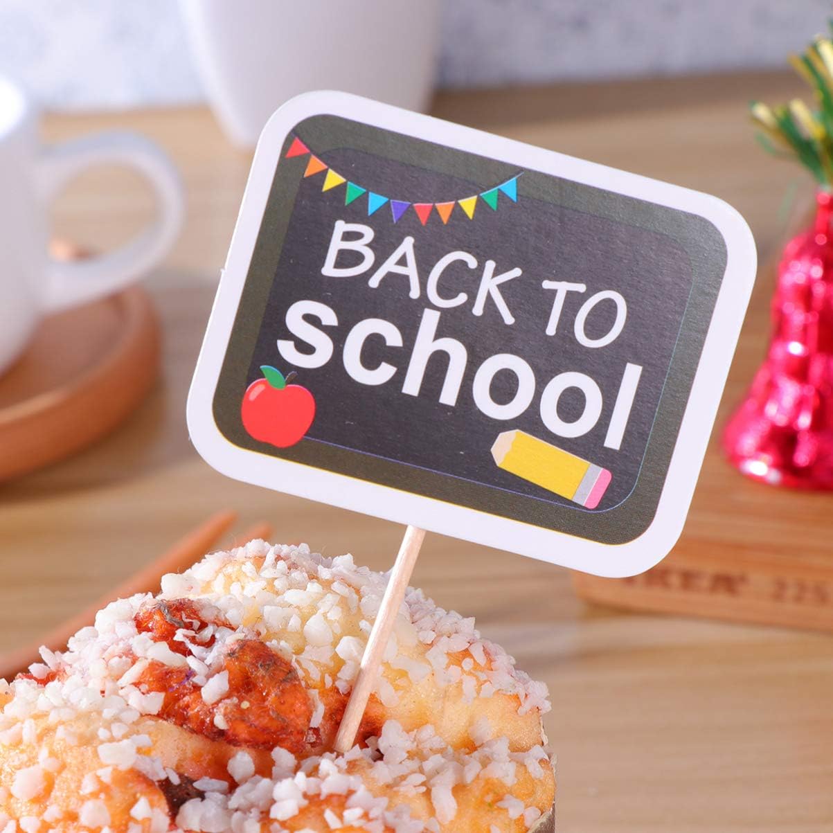 18pcs Back To Cupcake Topper Dessert Fruit Cake Pick Toothpicks First Day Of Classroom Welcome Party Decoration Accessories Teacher