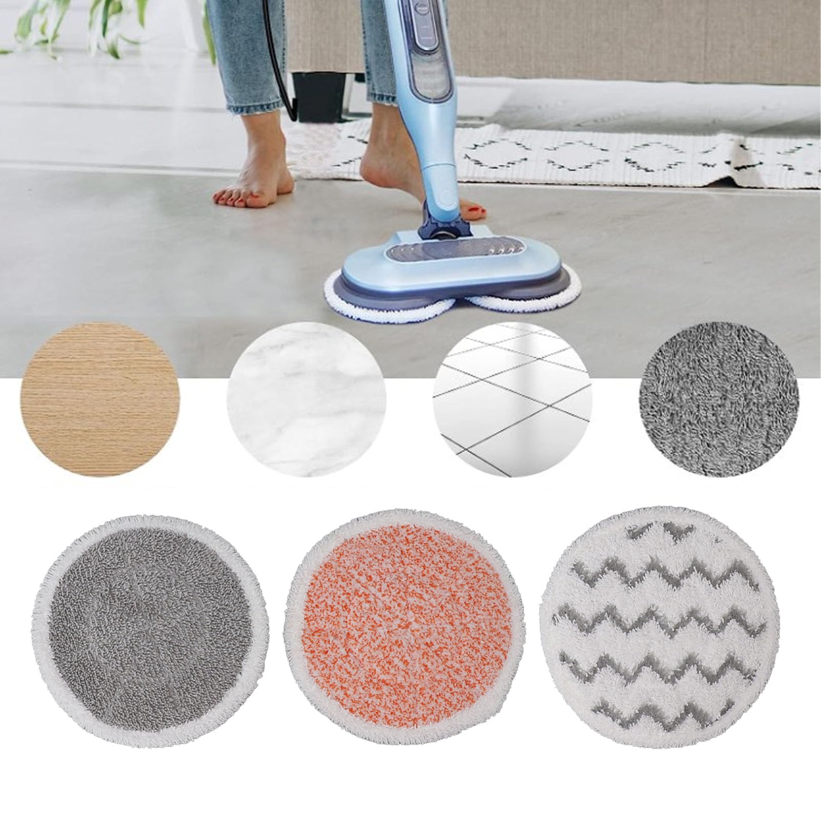 6 Pezzi di Ricambio a Vapore 6 Pezzi di Ricambio per Mop a Vapore per Mop a Vapore per S7000 S7001 T2 T21 U6002 Serie Steam Scrub all in One Steam Floor Mop Pastiglie di