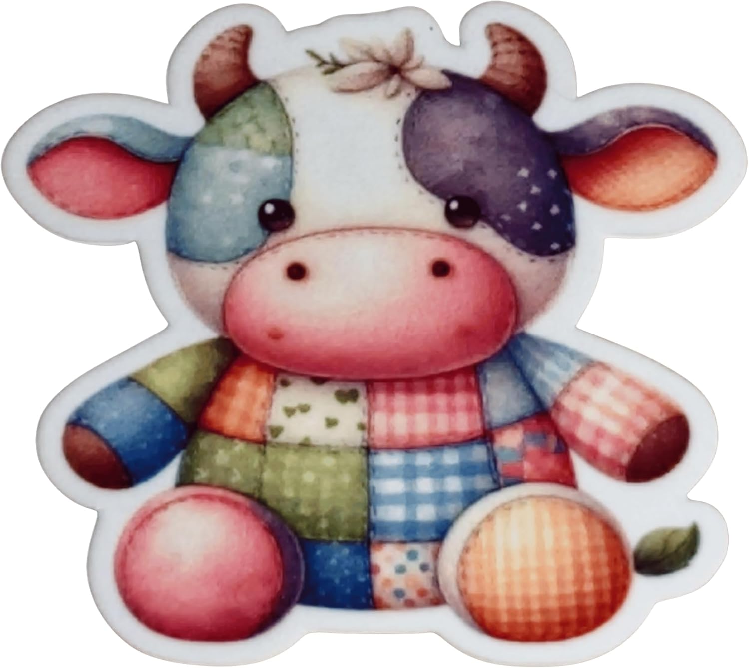 Patchwork Cow Magnetic Needle Minder for Cross Stitch, Cute Quilted Cow Needle Holder for Embroidery, Sewing, Quilting, Needlepoint Accessory