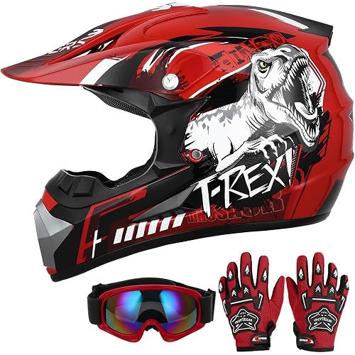 OUMURS Youth Dirt Bike Helmet DOT Approved, Kids Full Face Motocross Helmet