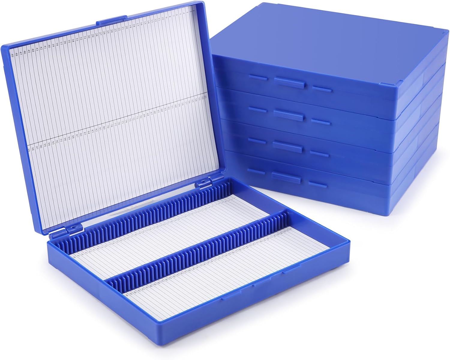 Bopfimer 5 Blue Plastic Slide Storage Boxes - Pathology Slide Boxes ...