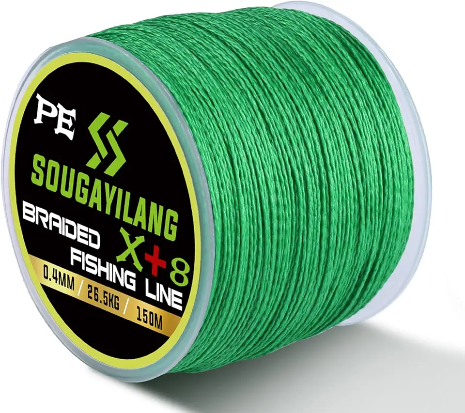 Linhas trançadas Sougayilang Superline resistentes à abrasão, linhas de pesca PE de baixa memória e corte rápido na água - arco-íris