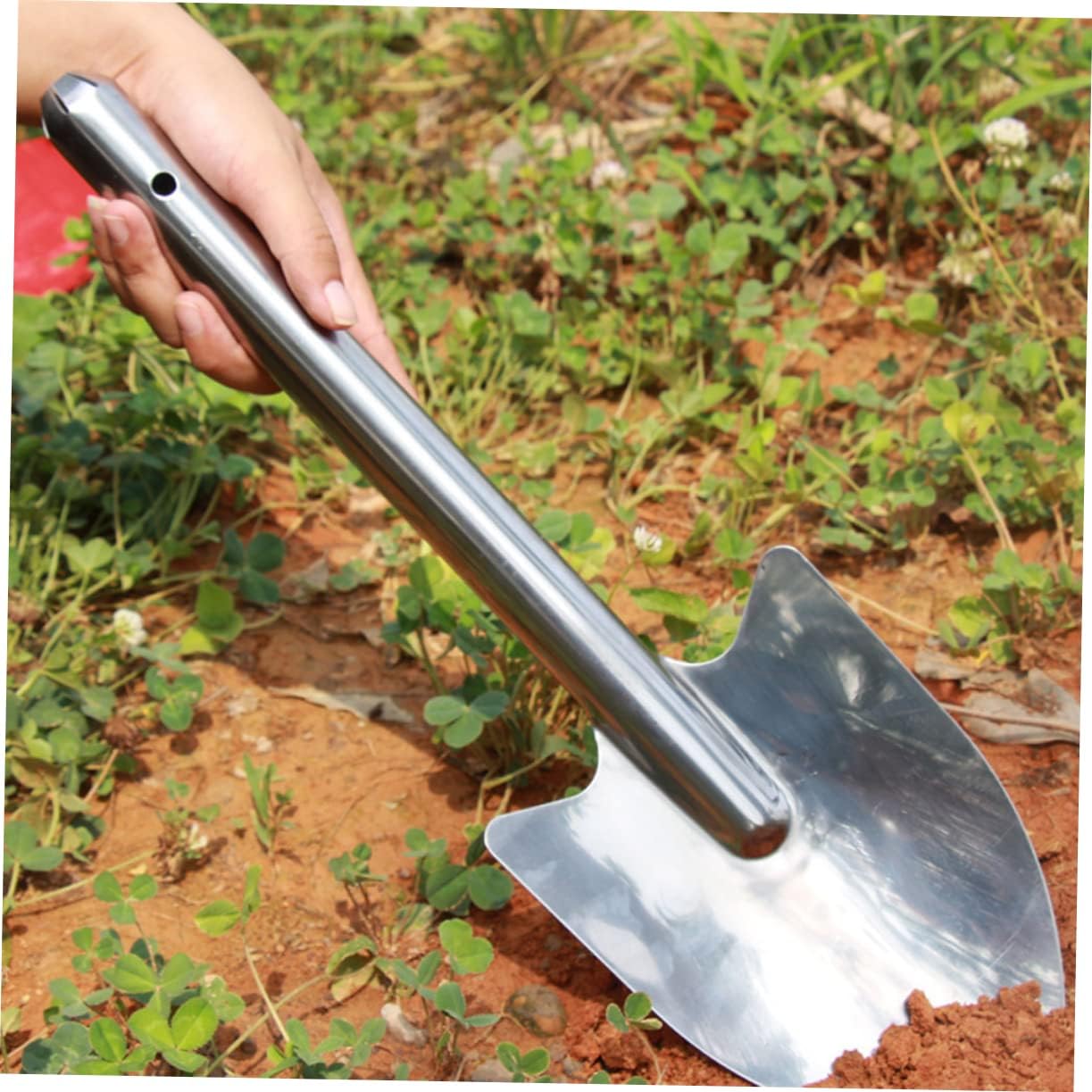Toddmomy 1pc Garden Spade Shovel Stainless Steel Small Hand Tool for Planting and Transplanting Ergonomic Design for Comfort for Gardening and Soil Transfer