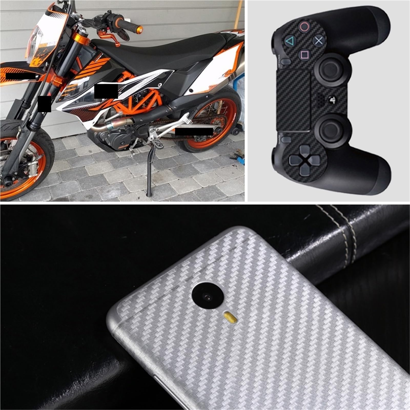 Auto Folie,Auto Folierung 50 cm breit 3D Kohle Faser Vinyl Film 3.0M Auto Aufkleber wasserdichte DIY Auto Fahrzeug Motorrad Auto Styling wrap Rolle Auto Styling(White,20m x 50cm)