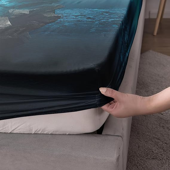 Kids Soccer Bedding Full Size,1 Fitted Sheet+2 Pillowcases.