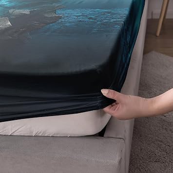 Kids Soccer Bedding Full Size,1 Fitted Sheet+2 Pillowcases.