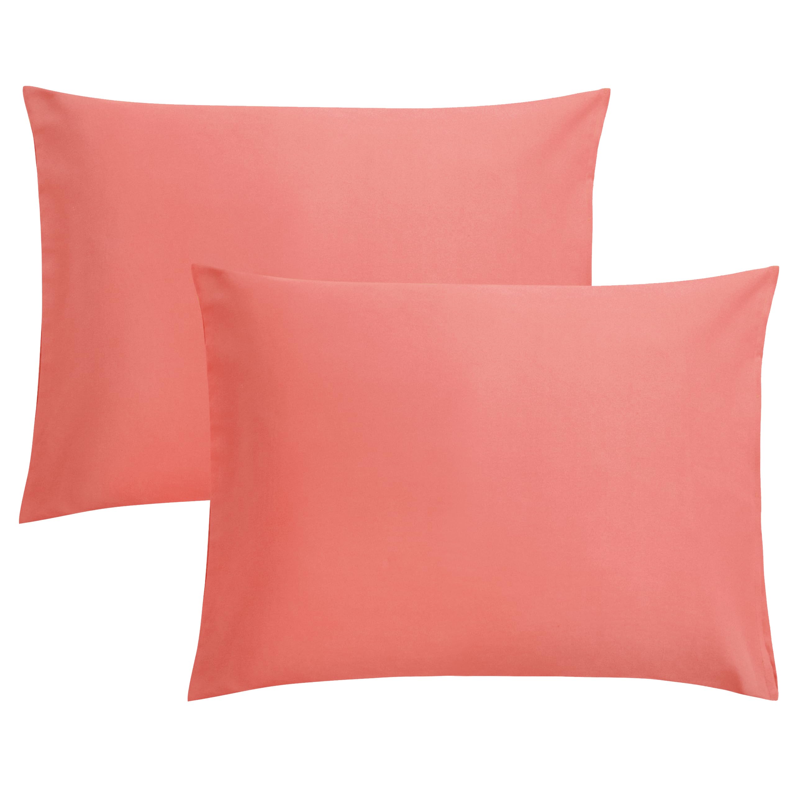 FLXXIE 2-Pack Microfiber Standard Pillow Cases, Envelope Style, Coral