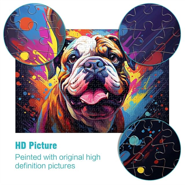 Foto 2 de 7 de Puzles Adultos Bulldog 1000 Piezas Puzzle Adultos 50x75cm Rompecabezas de Tabla de Madera Puzzle Puzzle…