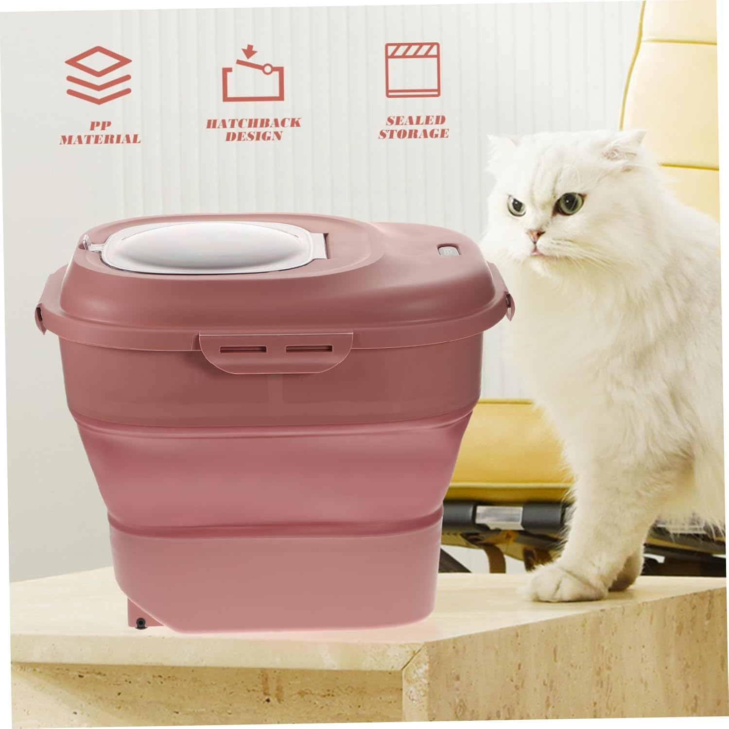 Sosoport Multi-function Dog Food Storage Container Moisture Pet Food Bucket for Dogs and Cats Easy to Use for Home and Kitchen