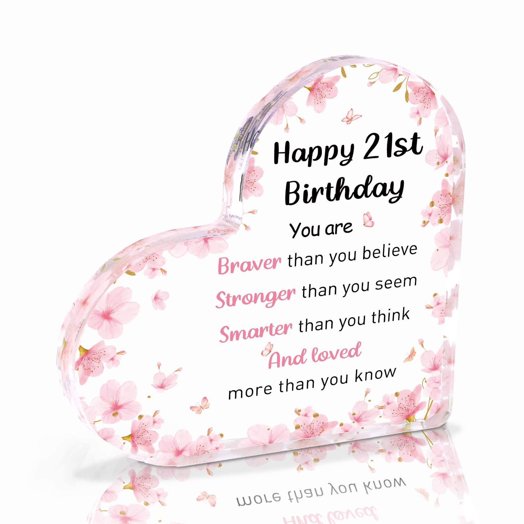 Bicfuiot 21st Birthday Gifts for Her Girls 21 Birthday Presents for Daughter,Granddaughter,Sister,Friend,Bestie,Girlfriend Adult Female Acrylic Office Decor Desk Table Decor Christmas