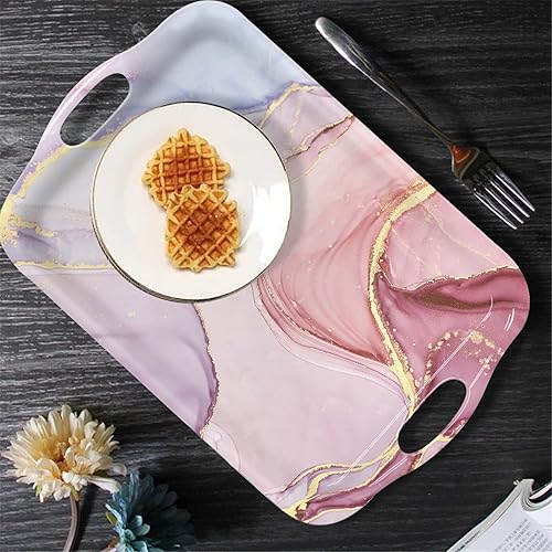 Miniatura 54 de Bandeja decorativa con asas, bandejas rectangulares multiusos para restaurante, fiestas, mesa de café, cocina, tortuga retro Tortuga retro,Bandera