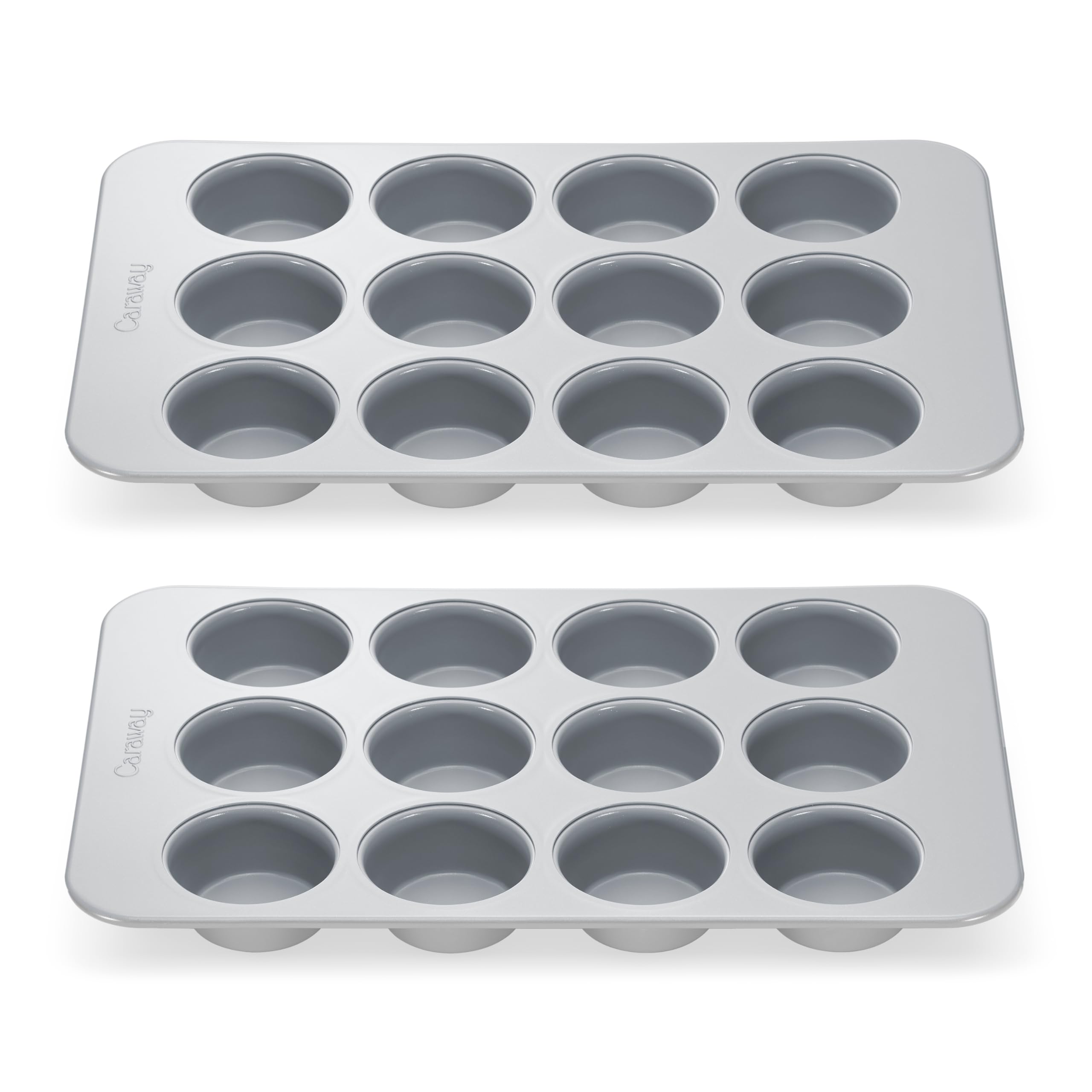 Caraway Molde para magdalenas de cerámica antiadherente de 12 tazas, revestimiento de cerámica naturalmente resbaladizo, no tóxico, libre de PTFE y PFOA, perfecto para cupcakes, magdalenas y más,