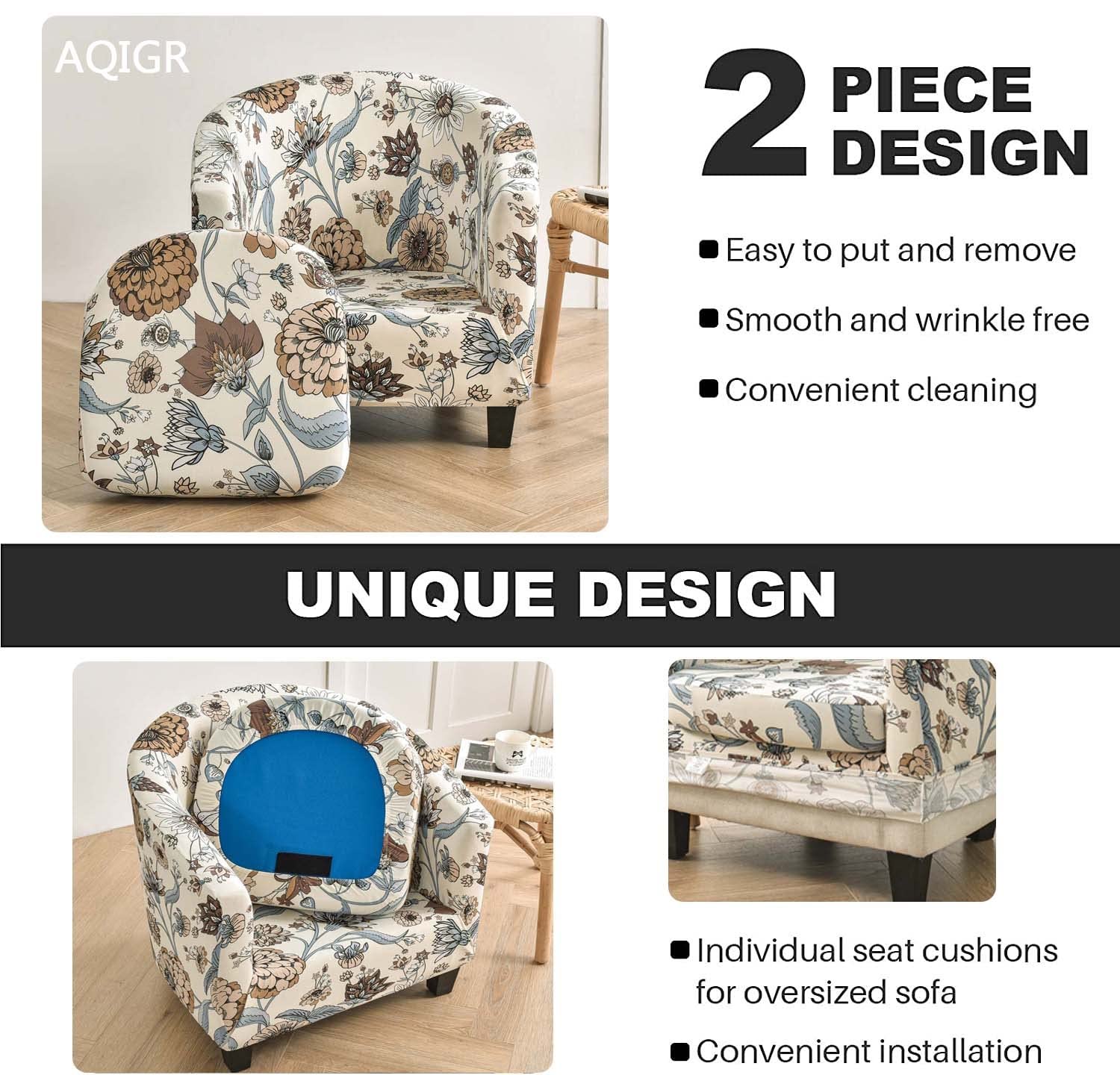 Copripoltrona Chesterfield Elasticizzato - 1 Posto, Antiscivolo, Lavabile, Per Sedia Da Club, Design Stampato - Foto 10