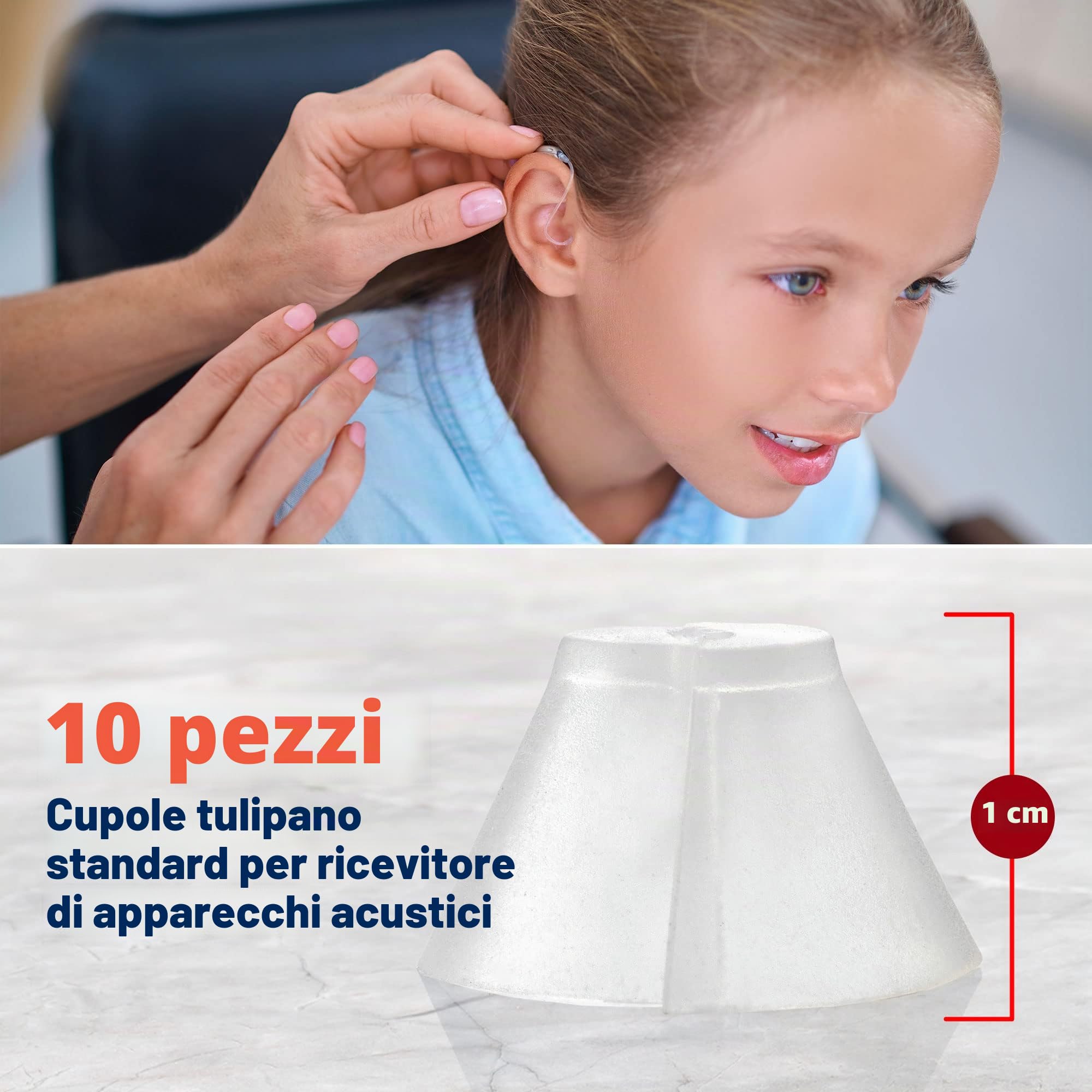 MEDca Tulipano per apparecchi acustici GN Resound Sure Fit – 10 pz punta di ricambio BTE PSAP e Open Fit, trasparente