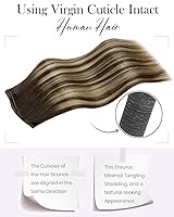 Vista 224 de LaaVoo Extensiones de cabello humano real para coser, extensiones de cabello humano de doble trama, color negro azabache, 18 pulgadas, 3.53 onzas