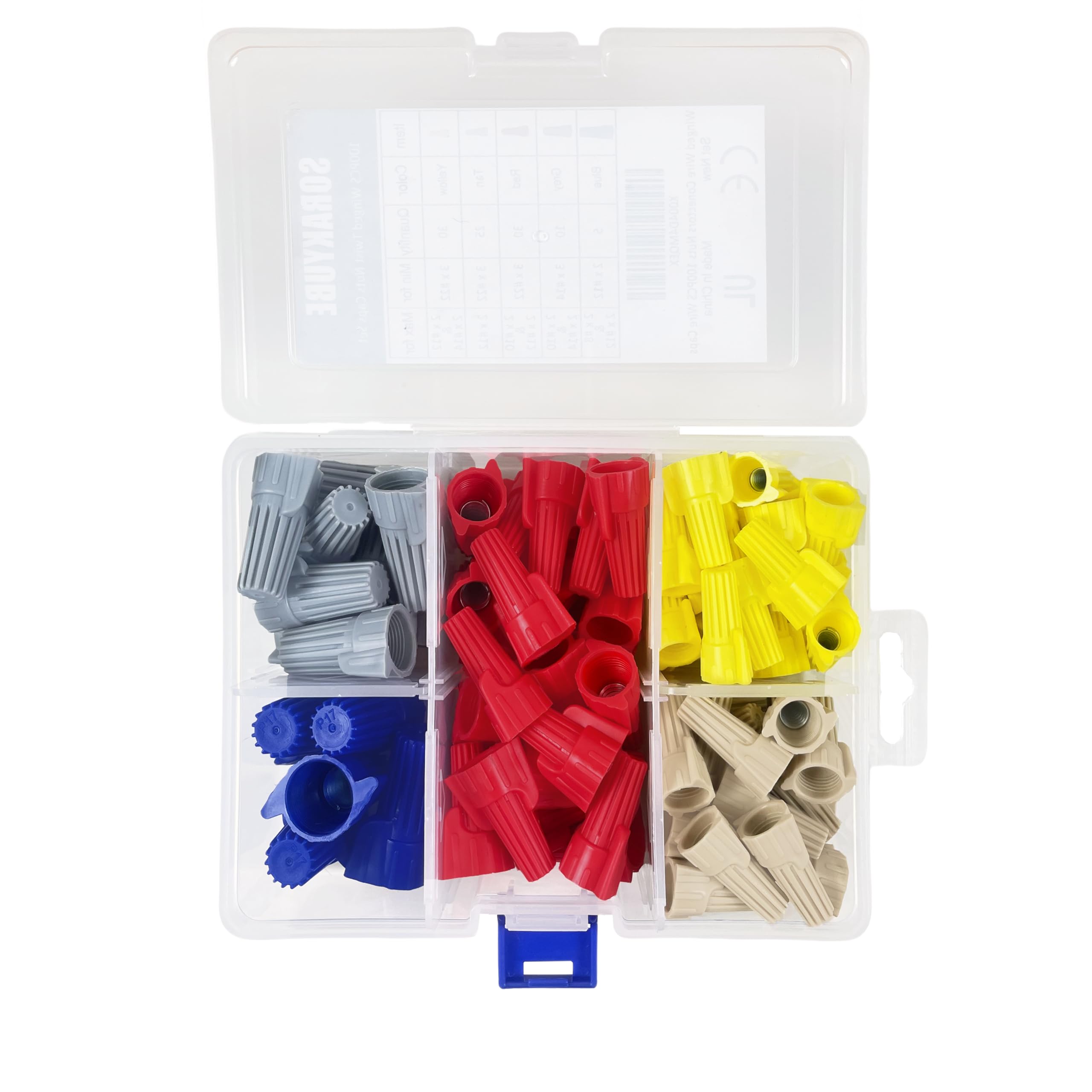 Winged Wire Conectors Nuts, 100 PCS Electrical Screw Springs Caps Wire Twist Terminals Stainless Assortment Set