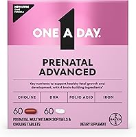 Vista 9 de One A Day Vitaminas prenatales avanzadas prenatales con ácido fólico, colina, DHA y hierro, vitaminas para el embarazo para mujeres para apoyar