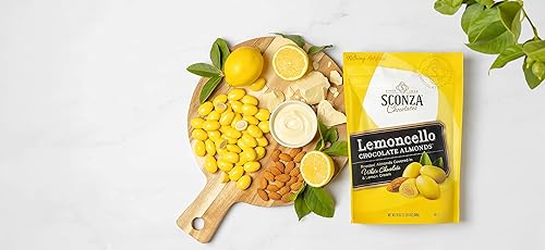 Miniatura 6 de Sconza Lemoncello - Crema de limón y almendras de chocolate blanco Inspirado en los limoneros de Italia Hecho en los Estados Unidos Paquete
