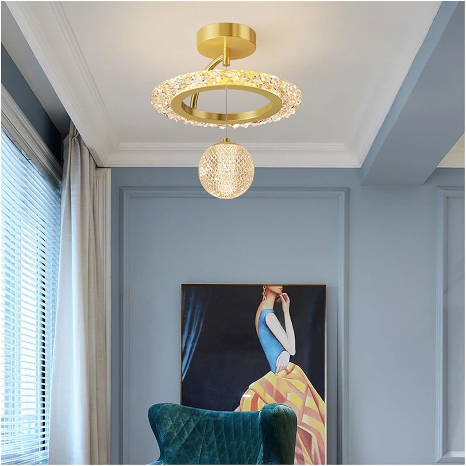 Led Chandelier Modern Simple Living Room Bedroom Study White Yellow Diameter 25cm 30cm Indoor Household Lamps and Lanterns Contemporary(Dimmable with Remote,White-D30cm)