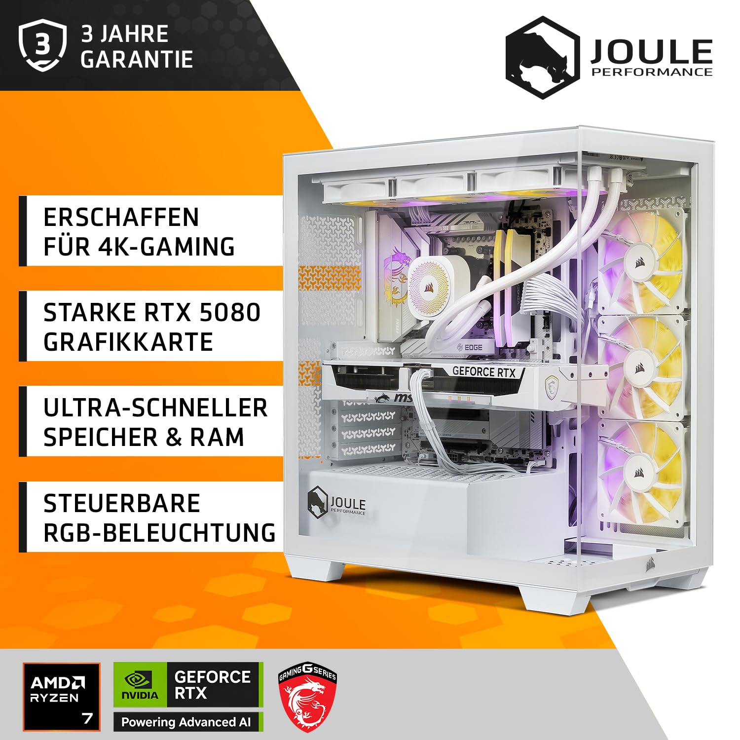 High End Gaming PC | AMD Ryzen 7 9800X3D | NVIDIA RTX 5080 16GB | 32GB DDR5 RAM | 2TB SSD | Windows 11 Pro | Wasserkühlung, WLAN, RGB | Computer für 4K Gamer & Streaming