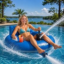 2026 Motorized Pool Floats for Adults Summer Cruiser, 40/66in Large Rechargeable Electric Rc Inflatable Raft Pool Lazy Float River Tubes with Backrest Cup Holder, Water Lounger for Beach Party