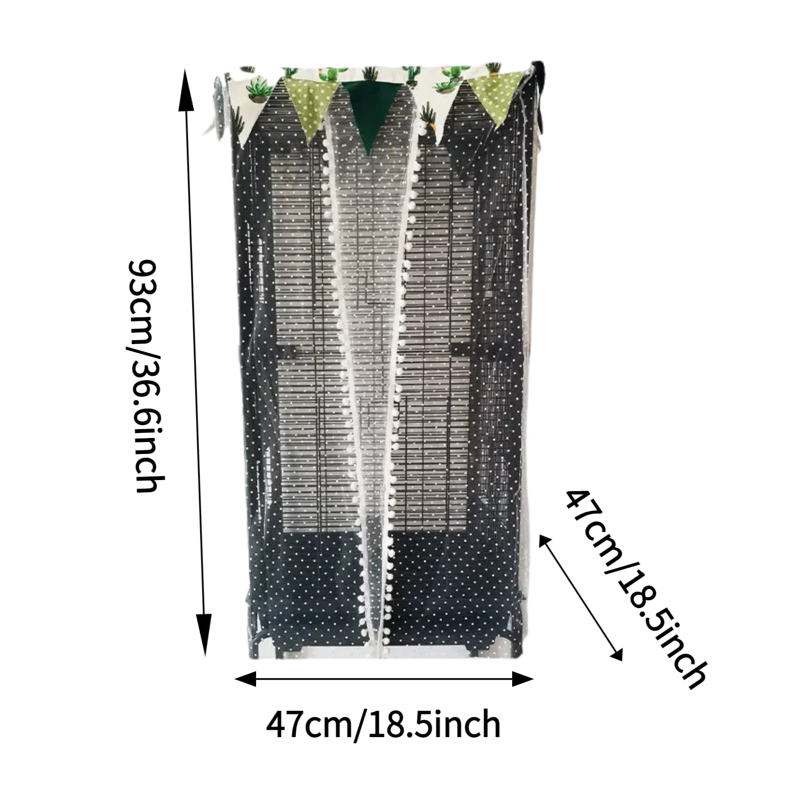 Bird Cage Seed Catcher Mesh Skirt Cover for Parrot Bird Cage Cover Seeds Guard Dust-Proof Universal Birdcage Accessories for Round Square Cage (Long-White(for cage Size 18.5x18.5x36.6))