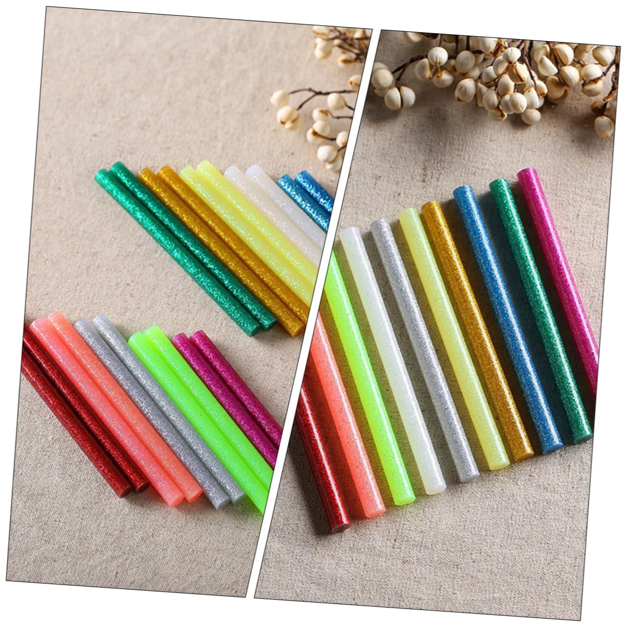 100pcs Colorful Hot Melt Glue Sticks Shinning Adhesive for Crafts Flash Melting Glue Rods Strong Adhesion for Creative Projects and Repairs
