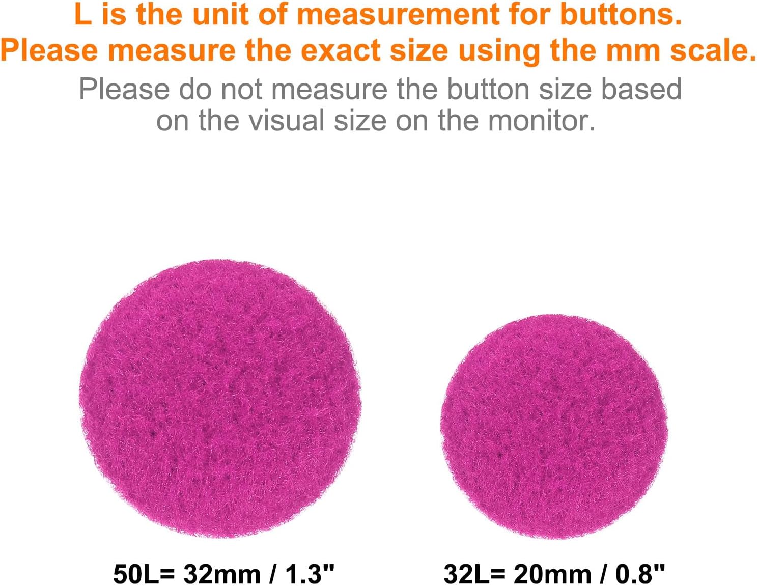 HARFINGTON 10pcs Fabric Cloth Covered Buttons 0.8" Round Plush Sweaters Button with Aluminum Shank Sewing Button for Woolen Coat Jacket Shirt DIY, Rose Red - Image 3