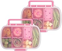 Vista 1 de Paris Hilton Paquete de 2 cajas de aperitivos estilo bento, contenedores de almuerzo de 7 compartimentos con soporte para teléfono integrado