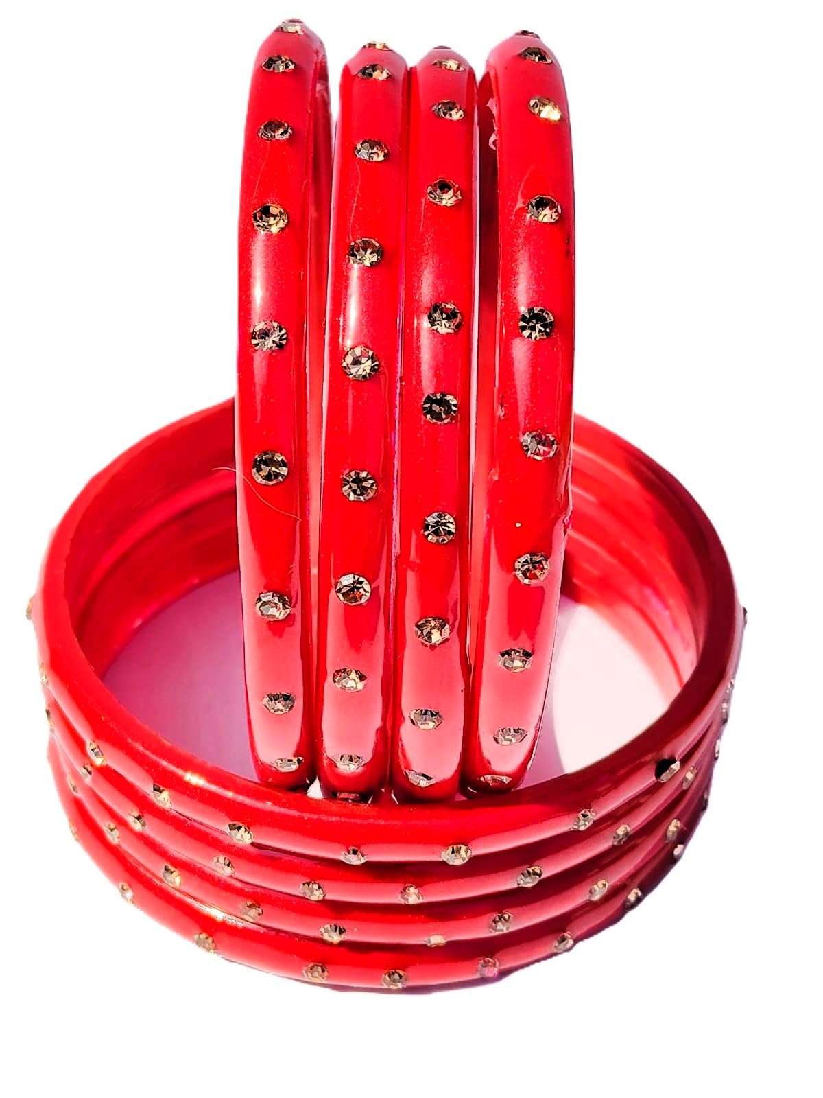 Mustard Yellow Stone kada Bangles Set of 8 Sizes 2.10 & 2.12-image-18