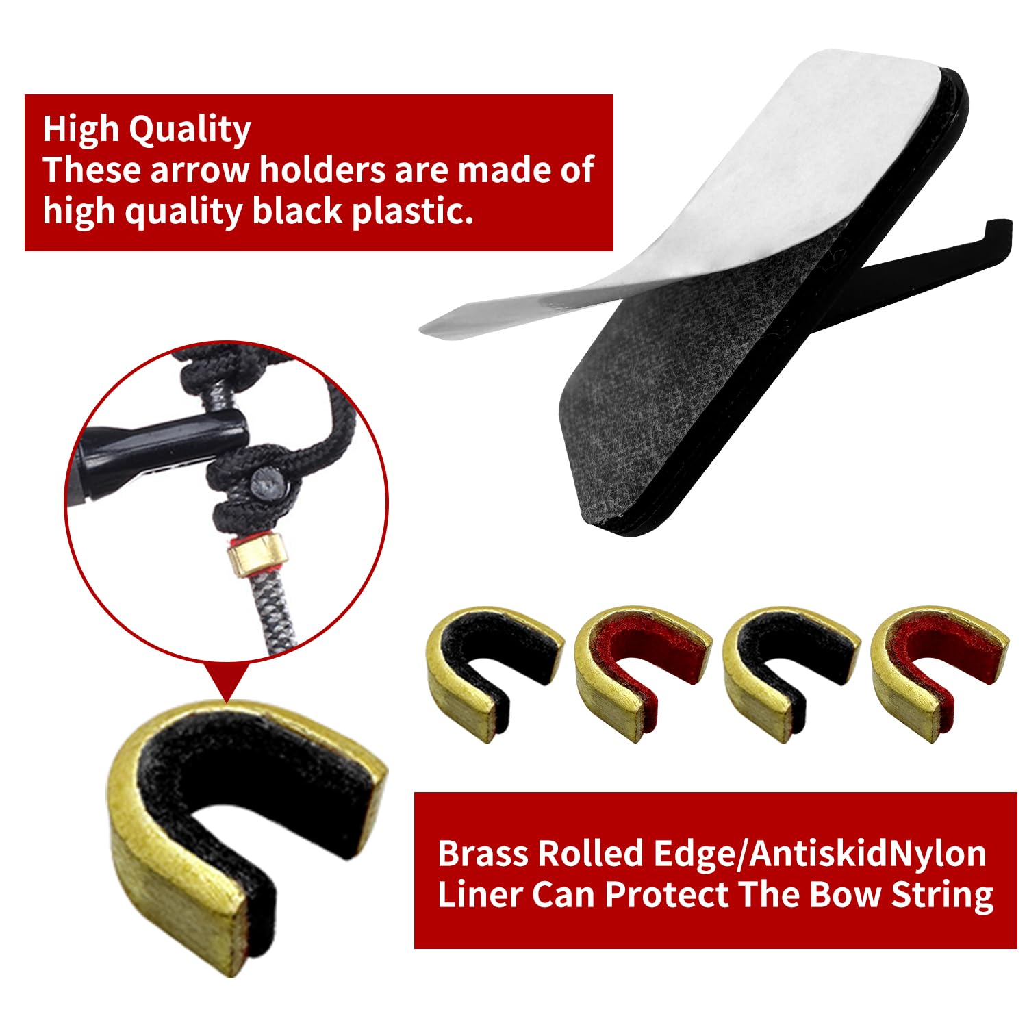 12 Pièces Tir à l'arc Repos avec 4 Pièces Bowstring Nock Point Accessoires de Tir à l'arc,Flèche Repose-Flèche en Plastique Noir Tir à l'arc Repose-Flèche Chasse Tir Ciblage Accessoire Main Droite