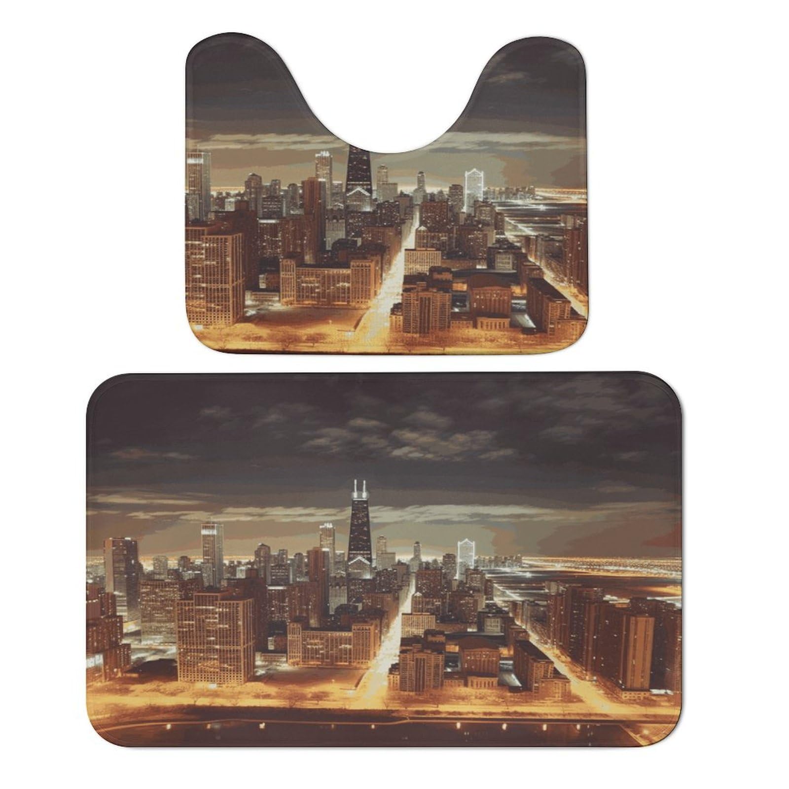 Tapis de sol en velours corail Chicago City pour éviter les sols mouillés lot de 2