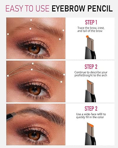 Miniatura 5 de Lápices de cejas para mujer, color marrón, YFulfill Brown para cejas, para Wonen, relleno marrón para rubias