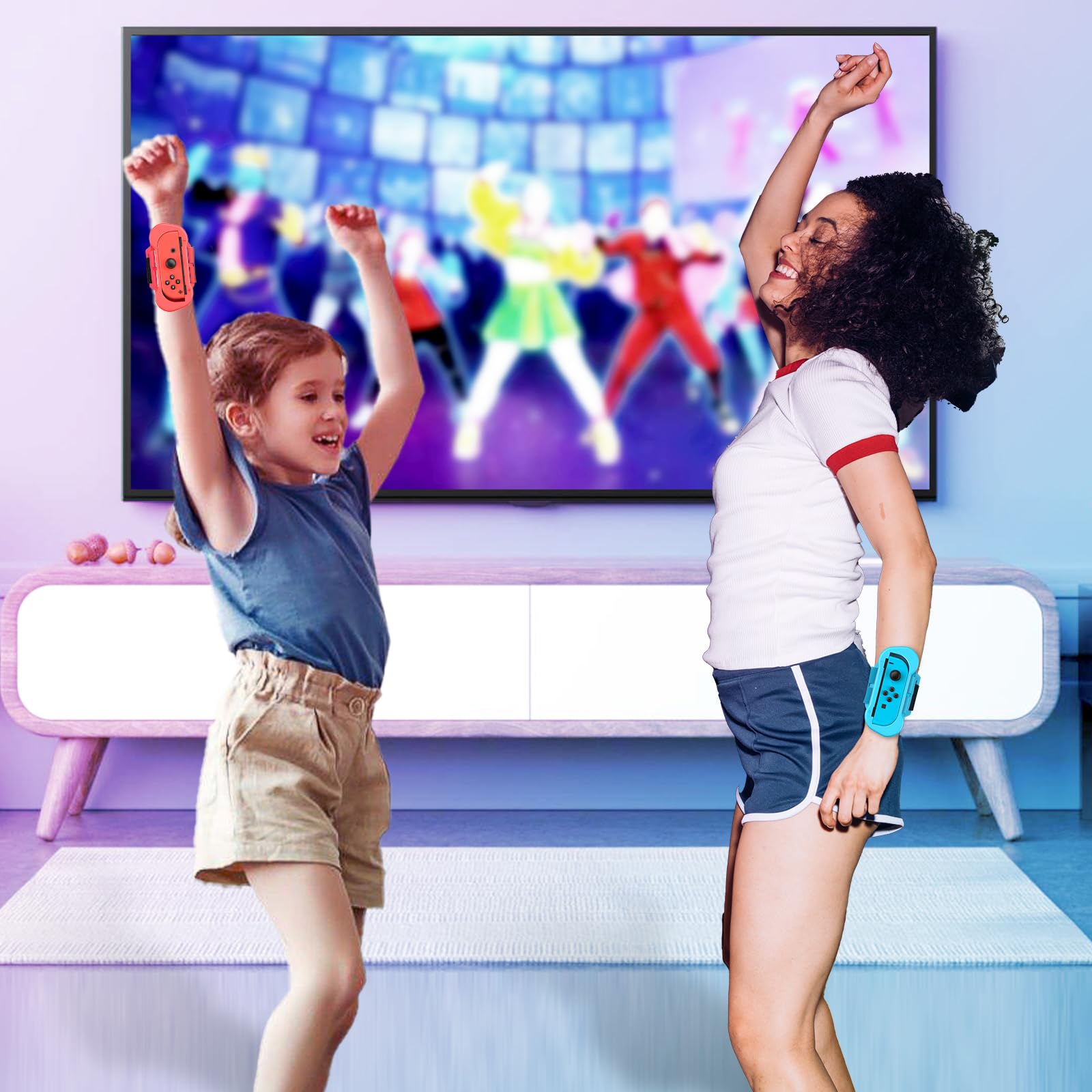 Muñequeras para Dance 2025 2024 2023 2022 Switch y para Zumba Burn It Up – Correas elásticas ajustables mejoradas para Nintendo Switch y Switch OLED Dance, paquete de 2 brazaletes para adultos y niños